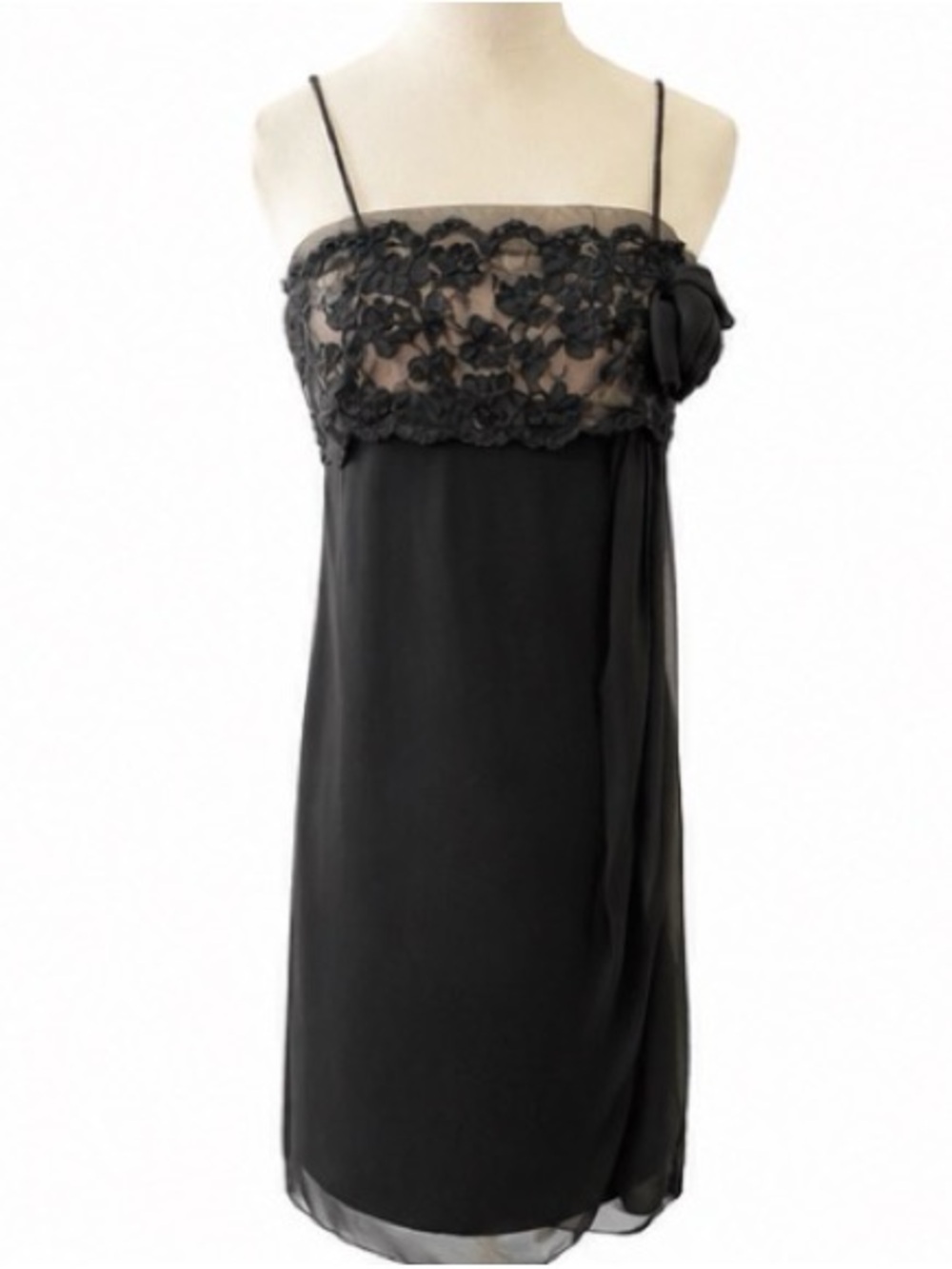 🆕 [En Francais] Black Lace Cocktail Dress NWT Sz 4 Slip Lined LBD